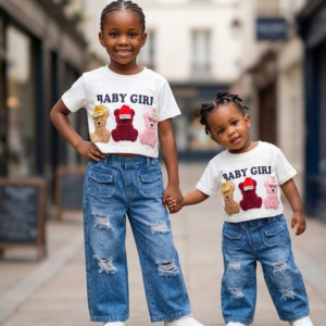 Baby Girl Plush Top & Jeans
