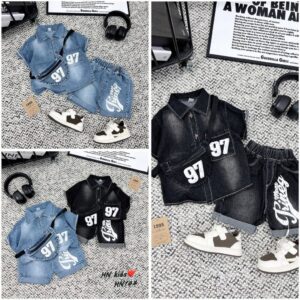 Princely Jeans Top & Shorts with Bag