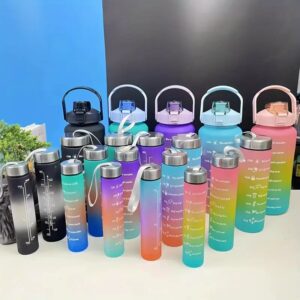 4pcs Motivational Sports Water Bottle Set
